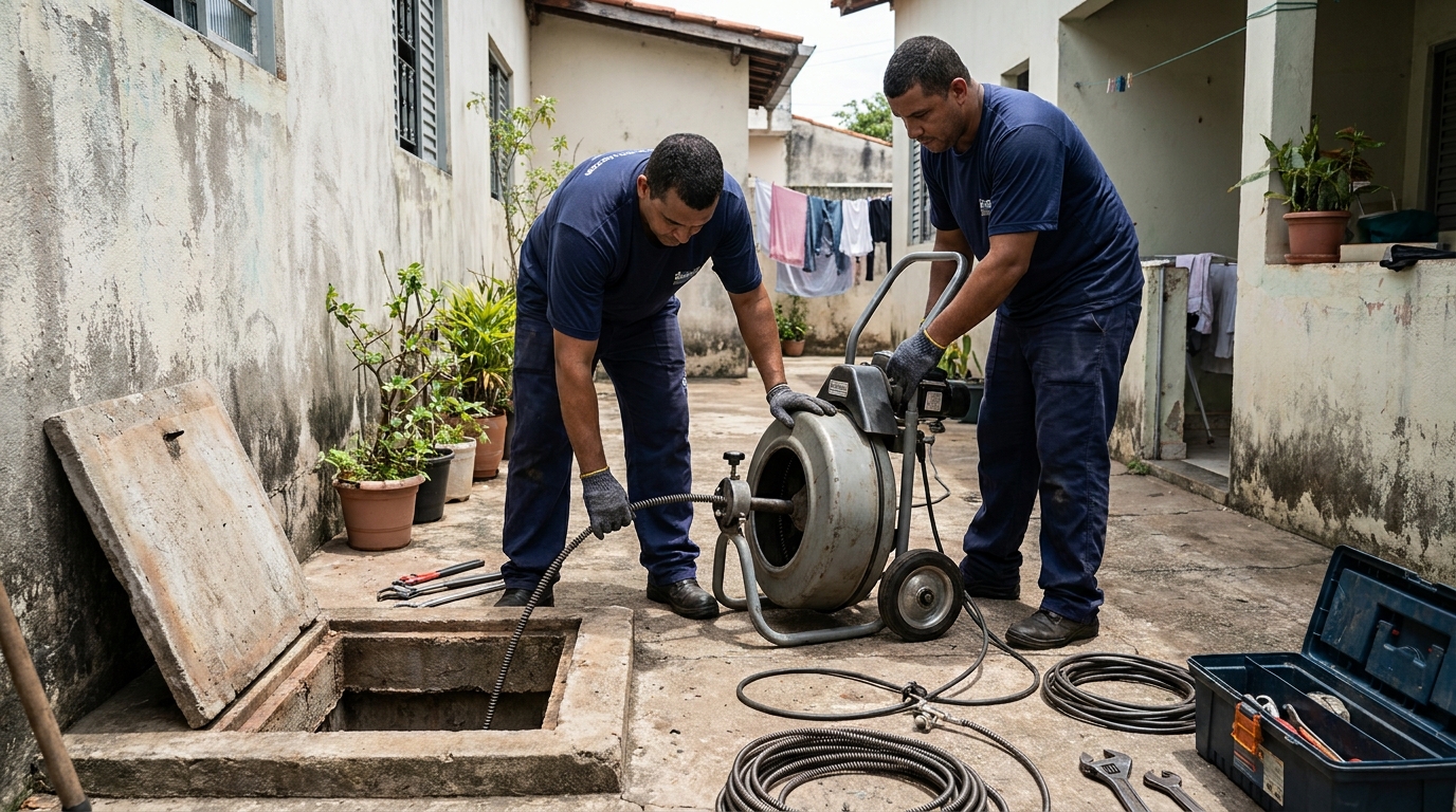 Desentupimento de Coluna Sanitária na Cidade Jardim, Maringá‑PR